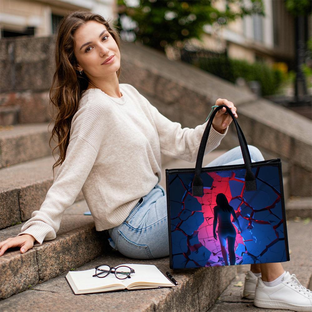 Stylish Art Print Tote Bag Casual Large Capacity Daily Handbag for Outdoor Use
