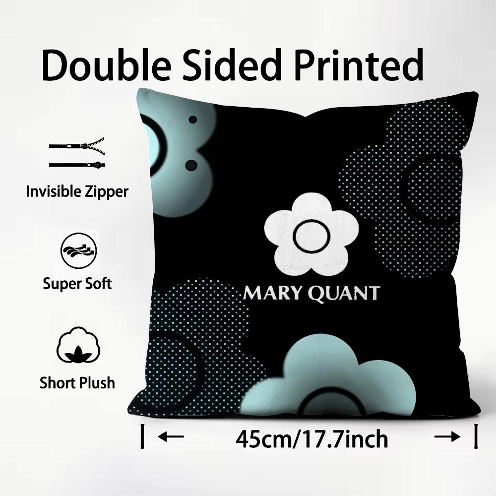 Fashion Brand MMary QQuant Cushion Cover Plush Fabric Soft DoubleSided Printed Sofa Warm Winter Home Child Gift Pillow Case