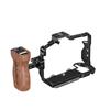 Poyinco JN-134 Camera Cage + Top Handle + Side Wooden Grip Kit Camera Video Cage with Cold Shoe