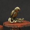 Retro Brass Parrot Catching Dragon Ornament Desktop Study Four Treasures Pen Holder Shelf Home Decoration Crafts Bird Figurines