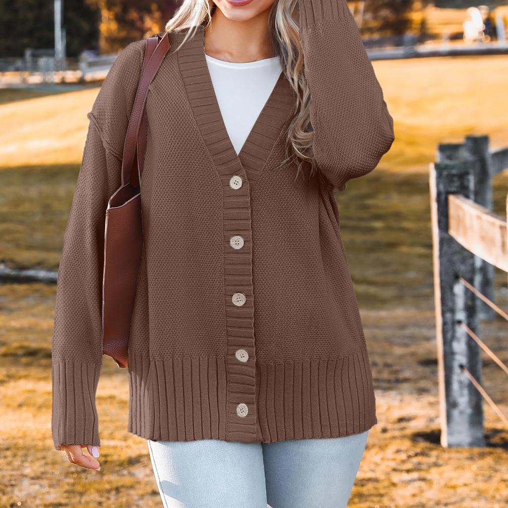 Женский модный кардиган с длинными рукавами однотонной расцветки