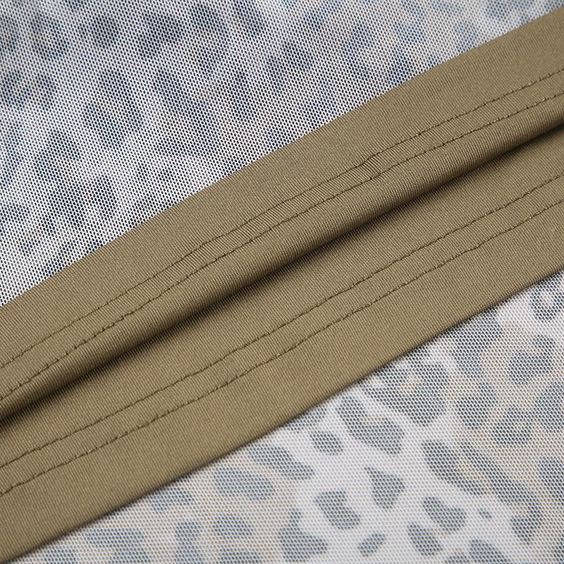 Осень/Зима 2024 Европейский и Американский Стиль Леопардовый Принт Сетка Асимметричная Длинная Юбка