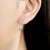 Оригинальные серьги-кольца из стерлингового серебра S925 с зеленым цирконом, универсальные серьги для женщин, ювелирные изделия, подарок на день рождения, тонкие подарки