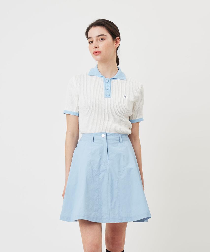 AVEN Boucle Knit Polo Shirt White