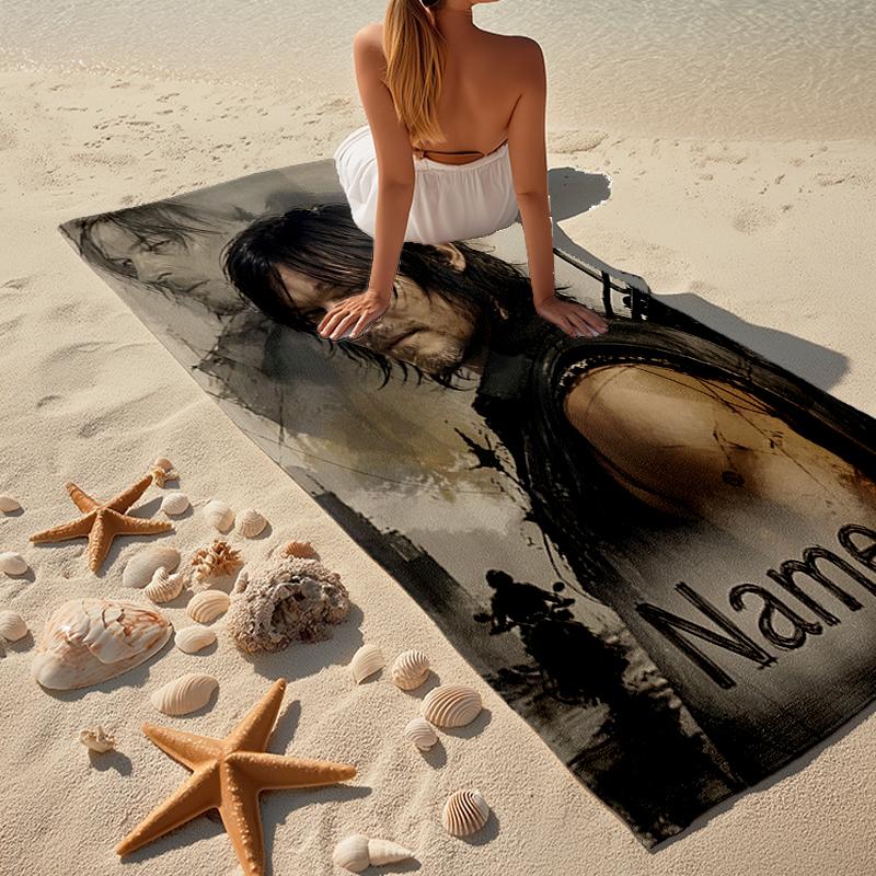 Custom Name Ultra-Soft Beach Towel with Daryl and Rick Theme,Ideal for Pool - Camping, Diving - Perfect Travel Essential, Vibrant Beach Towel.