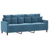 2 Piece Sofa Set with Cushions Blue Velvet