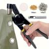 "1set 200pcs Heavy-Duty Metal Eyelet Punch Kit with 3/8"" Eyelets, Automatic Spring Mechanism, Ergonomic Handle, for Tarp, Leather, Fabric"