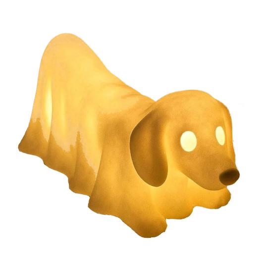 Halloween Ghost Dog Night Lamp Glowing Dachshund Pug French Bulldog Resin Statue Figurine Holiday Party Home Office Decorative Lamp Dog Lovers Gift