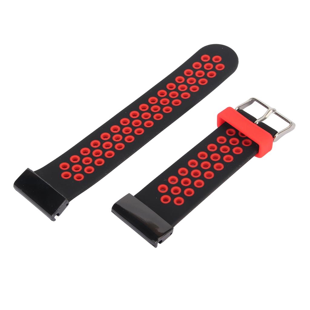 Спортивный ремешок 2-цветный дышащий силиконовый ремешок регулируемый сменный ремешок на запястье для Garmin Fenix 7X 6X 5X черный красный