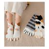 Autumn Winter Coral Velvet Sock Cute Cat Claw For Women Middle Tube Thickened Sleep Home Floor Socks