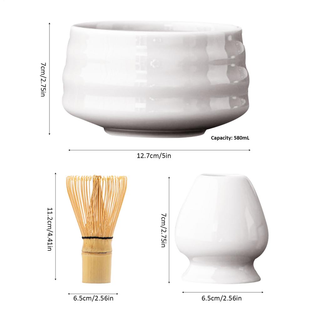 Набор для японского чая матча из 4 предметов: безопасный бамбуковый венчик, чайная ложка, чайные наборы, чаша для матча, подставка для венчика для матча для любителей чая, инструменты для приготовления чая