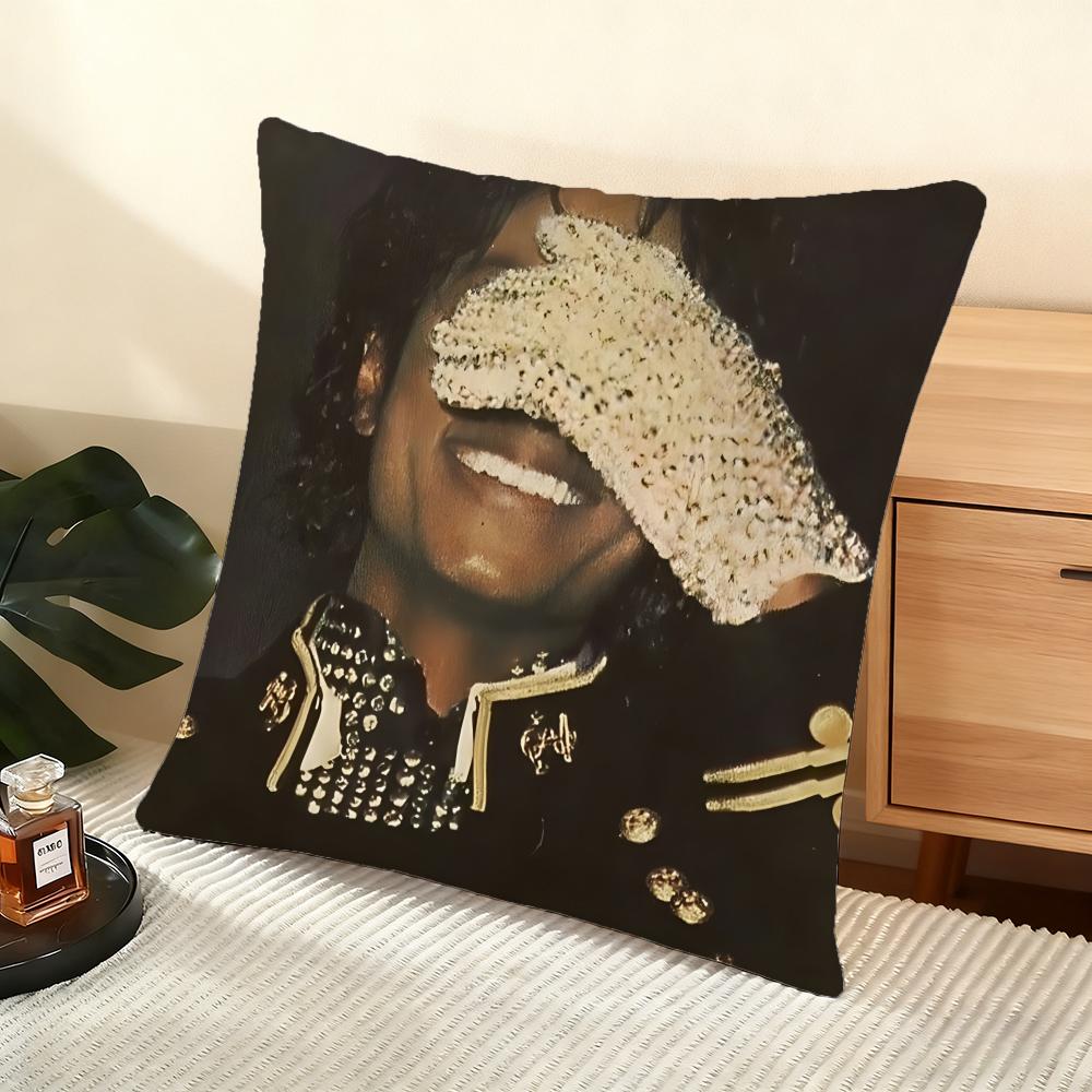 M-Michael J-Jackson Cushion Cover Soft Short Plush Pillow Cover Smooth Cozy Texture Aesthetic Cushion Case Home Decor