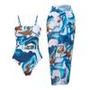 2025 Trendy European & American One-Piece Swimsuit for Women - Hot-Selling Cross-Border Style, Chic Two-Piece Set