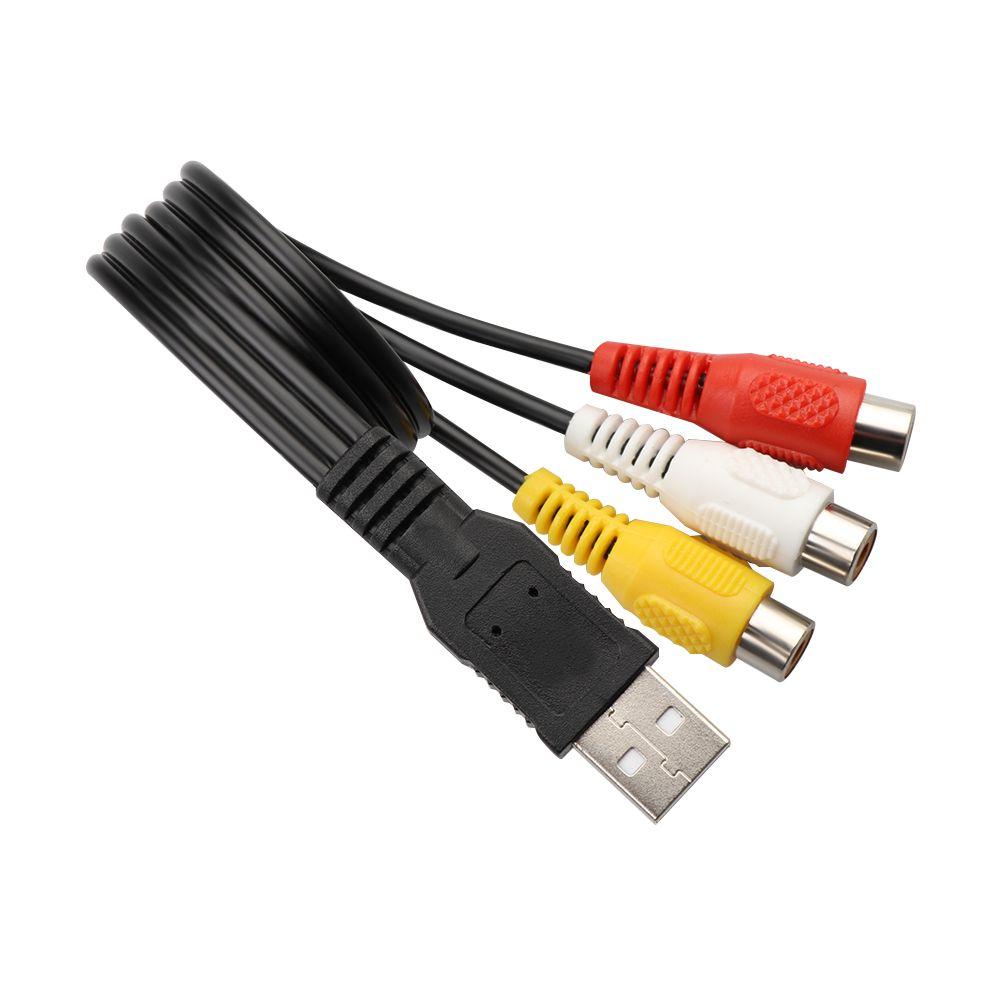 30cm M/F HDTV TV AV Cord Converter Cable Video Adapter USB Male To 3-RCA Female