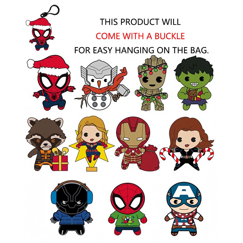 1 шт. Официально лицензированная 3D фигурка Мстителей из Marvel, случайный брелок-клипса, фигурка из аниме, прочный брелок, для коллекционера аниме, рюкзак Kering