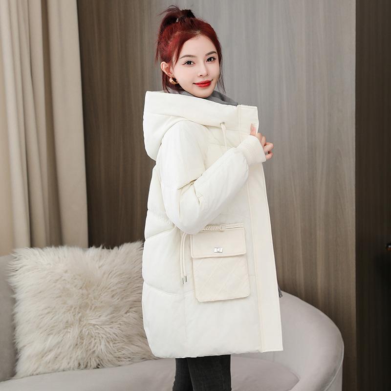 Winter Thickened Medium-length Cotton Jacket Female 2023 New Loose Big Yards Hooded Cotton Jacket Fashion Cotton Coat Jacket