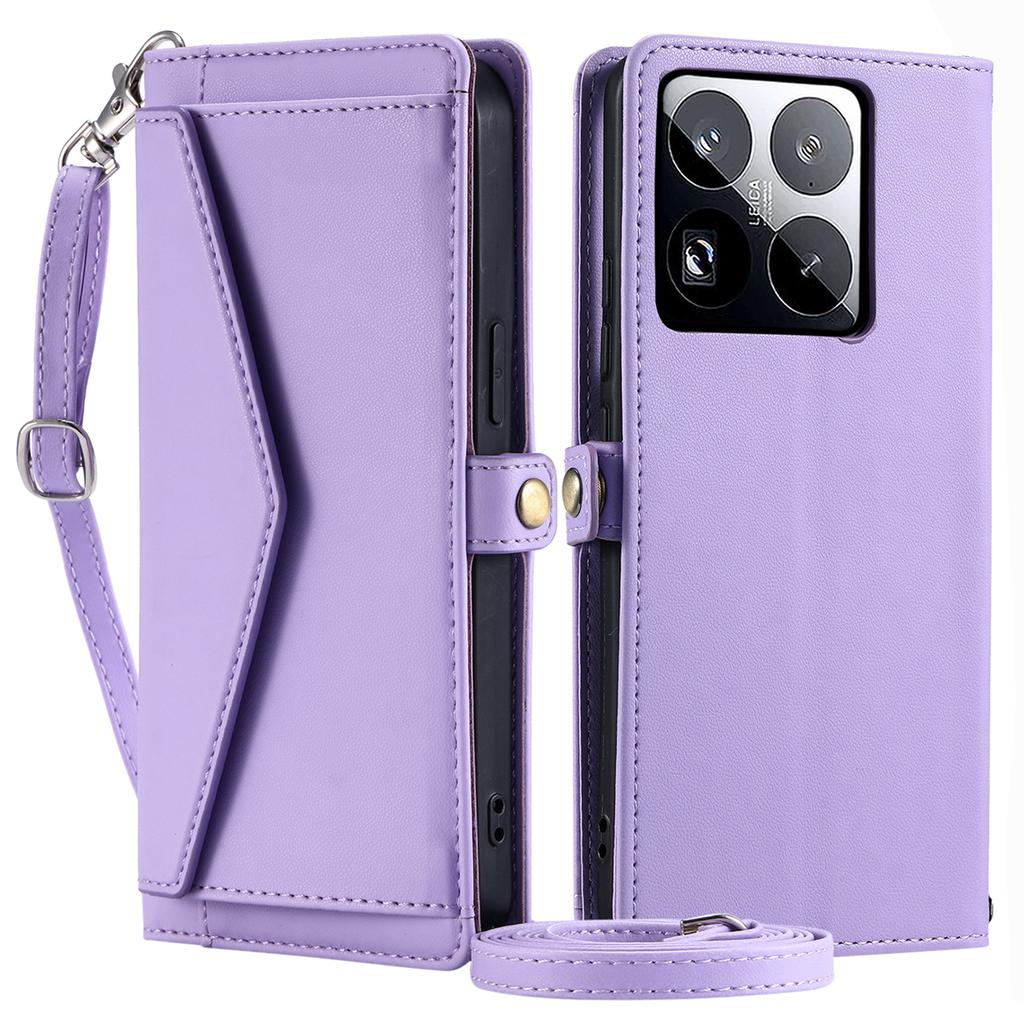 For Xiaomi 15 Pro Leather Case Wallet Stand Phone Cover with Straps
