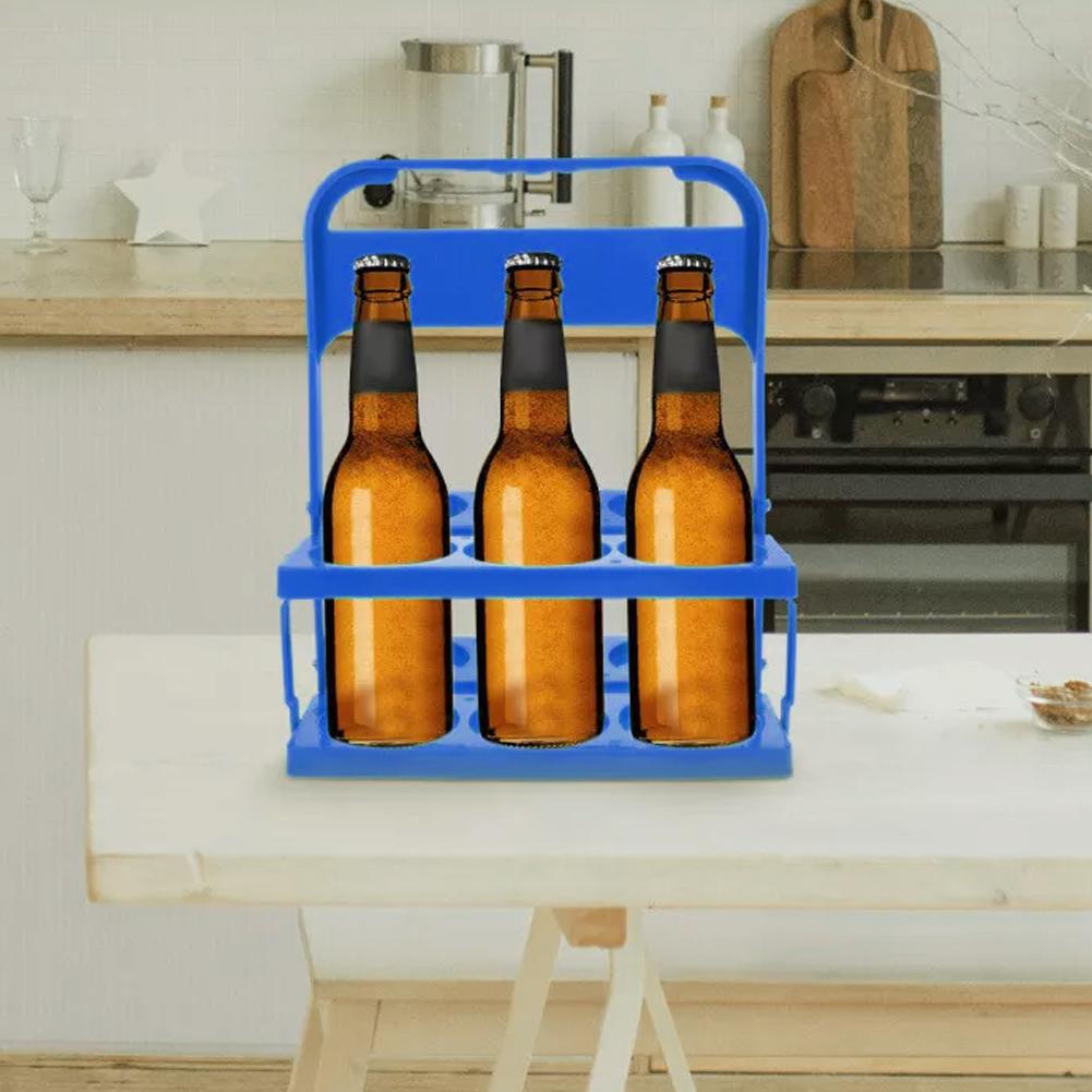 Folding Beer Basket Reusable Drink Holder Storage Rack Drink Kitchen Handle Holder KTV Beverage Q9G8