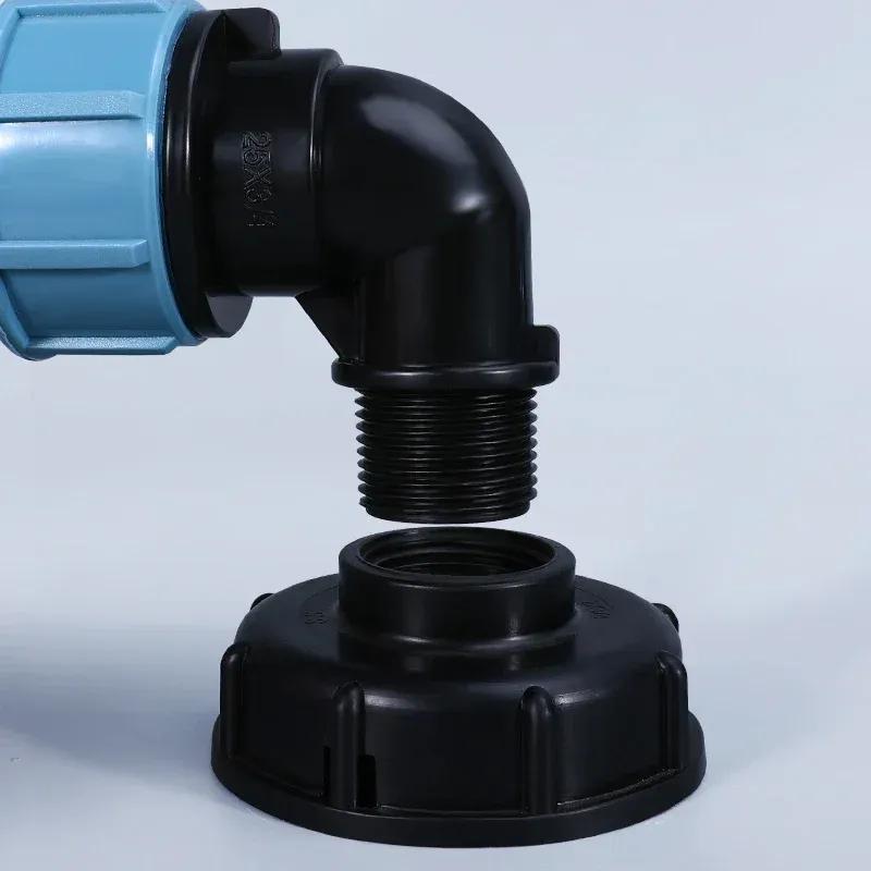 1PCS IBC Tank Adapter 1'' 1/2'' 3/4'' Coarse Thread Water Fittings Elbow Straight Outlet Hose Home Garden Tee Connector Plastic