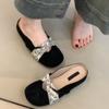 New Inner Height Increase Retro Mary Jane Shoes One-pedal Temperament Single Shoes Lazy Bag Head Half Slippers Women