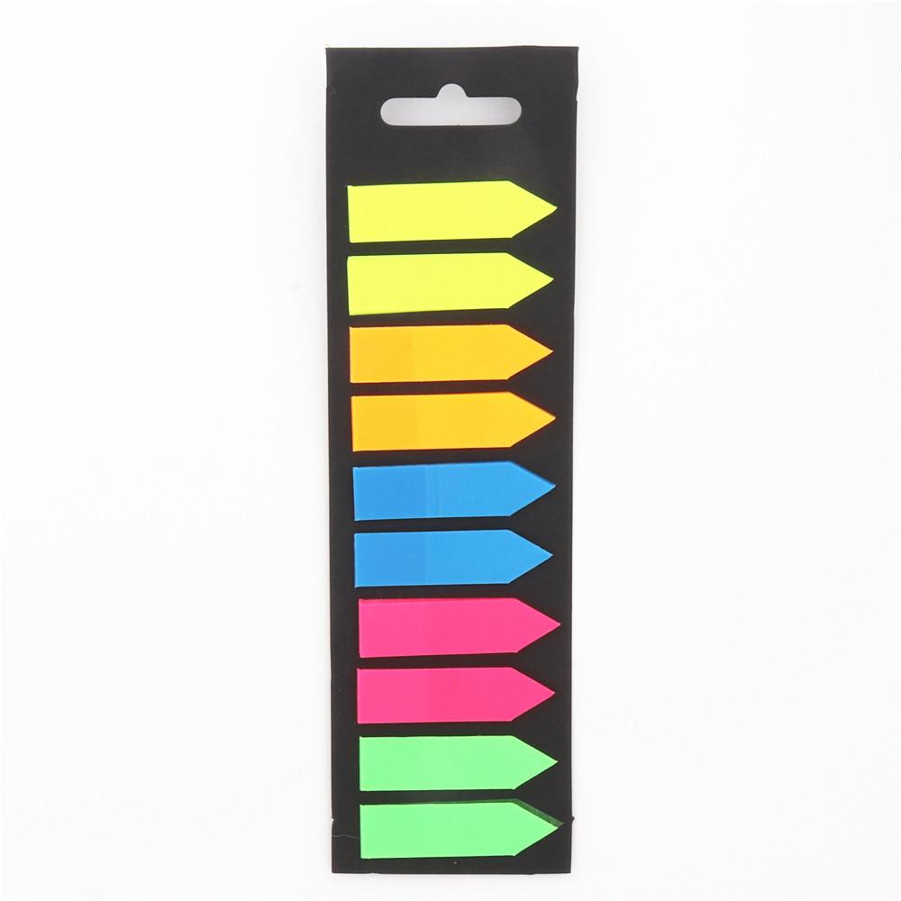 200 Sheets PET Page Markers Sticky Index Tabs Bright Colors Arrow Flag Tabs For Book Annotation Writable School Office Supplies