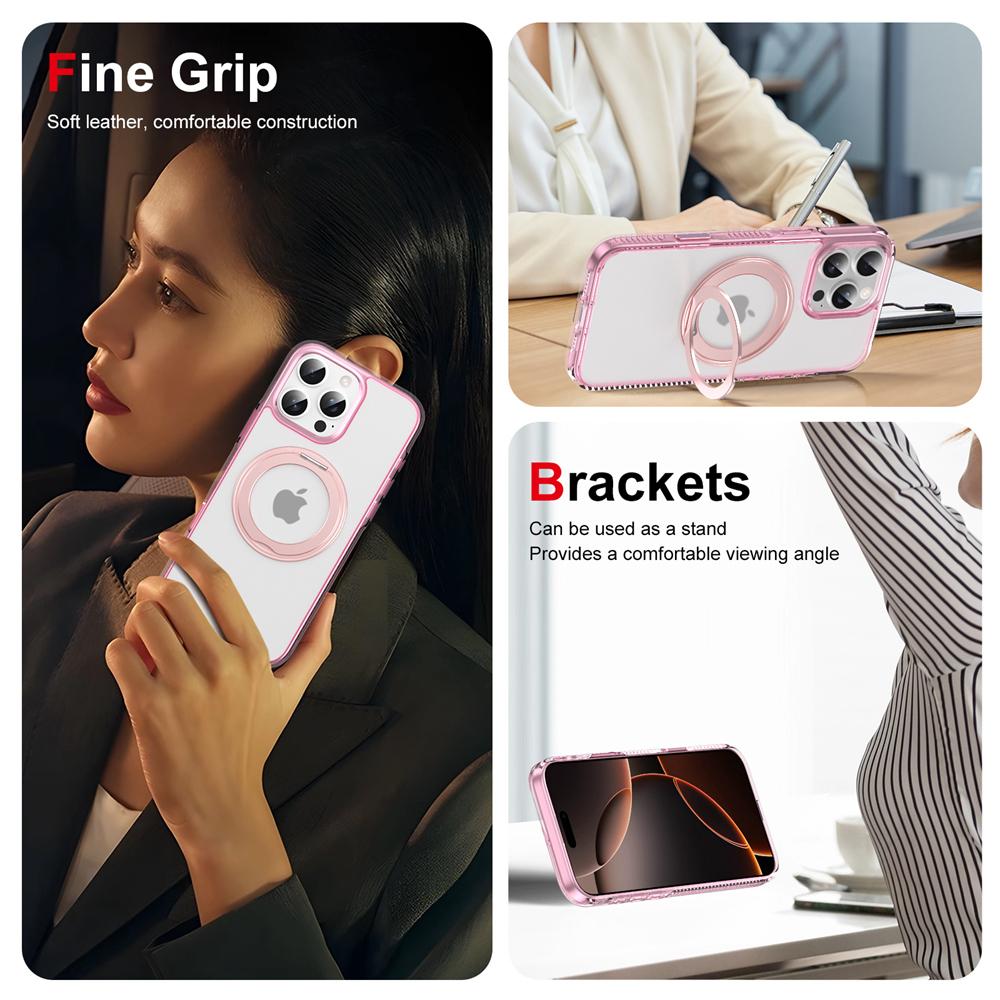 KEYSION Чехол с сенсорной кнопкой управления камерой для iPhone 16 Pro Max 16 Plus для беспроводной зарядки MagSafe 360 с магнитным кольцом, матовый прозрачный чехол