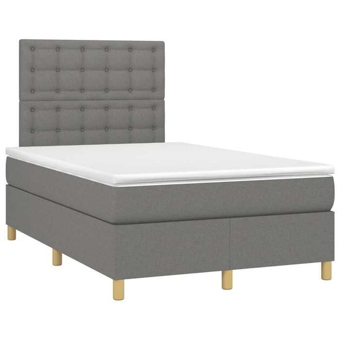 Maison Exclusive - Sommier à lattes de lit avec matelas gris foncé 120x190cm tissu