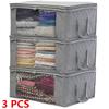 3PCS Anti-dust Wardrobe Clothes Storage Box Foldable Home Storage Organizer Bags Portable Storage Bags