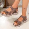 Summer New Large Size Platform Casual Sandals with Velcro Sandals Women