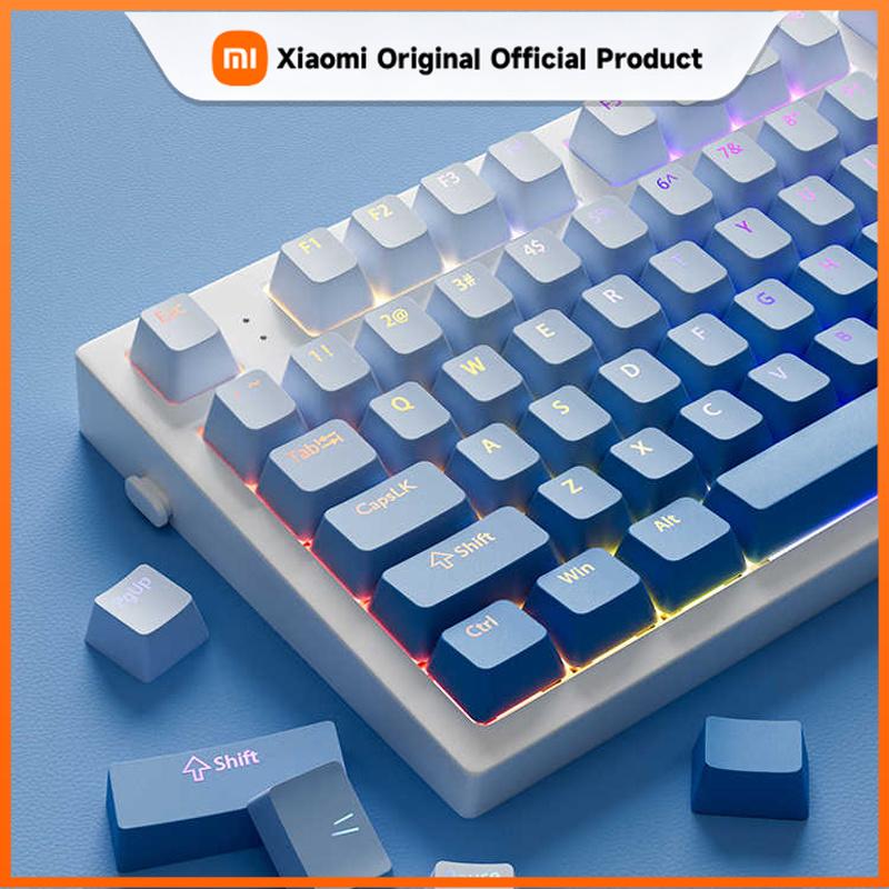 Xiaomi 130+ клавиш Градиентные синие просвечивающие колпачки клавиш Профиль OEM RGB-подсветка PBT Double Shot колпачки клавиш для MX переключателей Игровых клавиатур