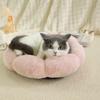 Новое гнездо для питомца, круглое цветочное гнездо для кошек, теплое плюшевое гнездо для кошек зимой, универсальное гнездо для собак