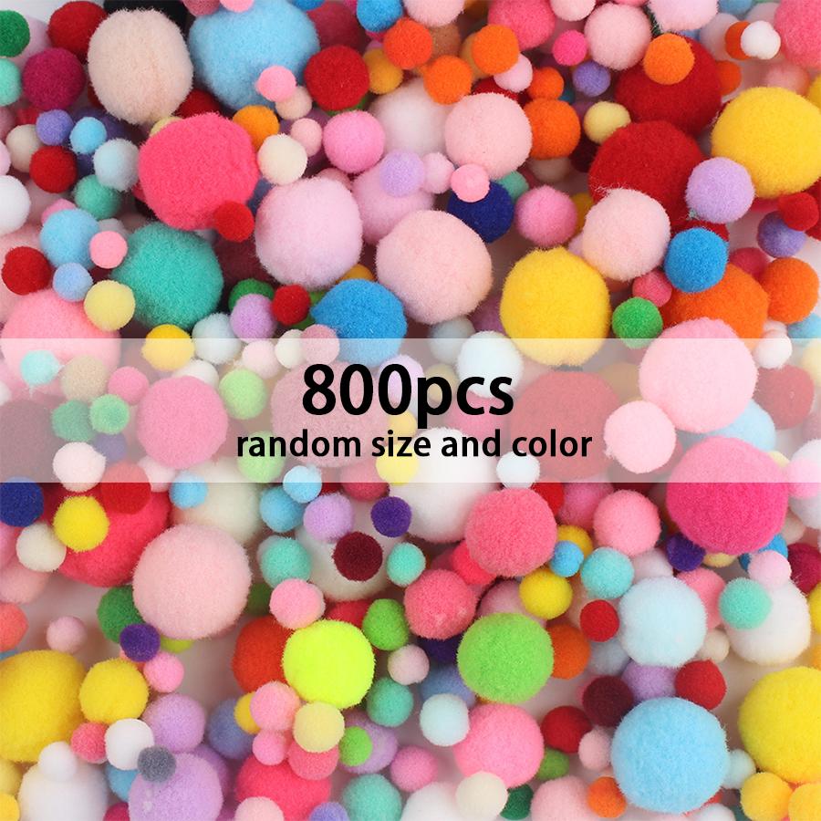 350/800 шт. Пушистые Помпоны Разного Размера для Поделок DIY из Фетра, Швейный Инструмент Ручной Работы, Декор для Дома, Кукол, Открыток, Аксессуары для Волос XJM