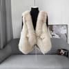 Женский осенне-зимний жилет из искусственного лисьего меха, новый меховой жилет из Хайнина, модный, легкий, короткий, комбинированный