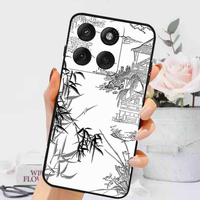 3D Тисненые Чехлы Для Edge 60 Fusion / Edge 60 Pro Рельефные Тисненые Ретро Силиконовая Задняя Крышка Для Edge 60 Stylus Черный Funda 60 Pro