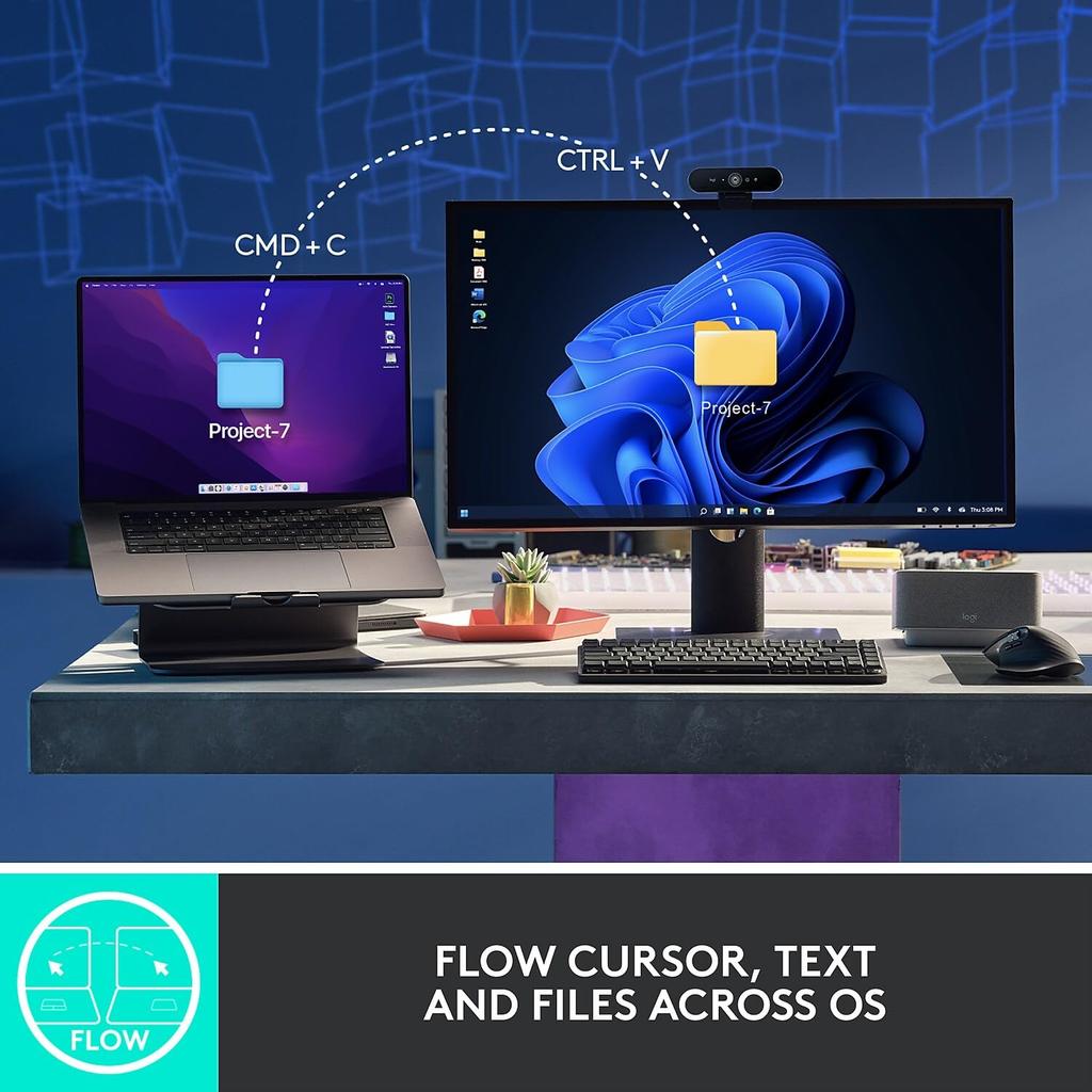 Беспроводная высокопроизводительная мышь MX Master 3S с треком 8K на бесшумном хроме — сверхбыстрая прокрутка, Ergo, DPI, стекло, щелчки, USB-C, Bluetooth, Windows,