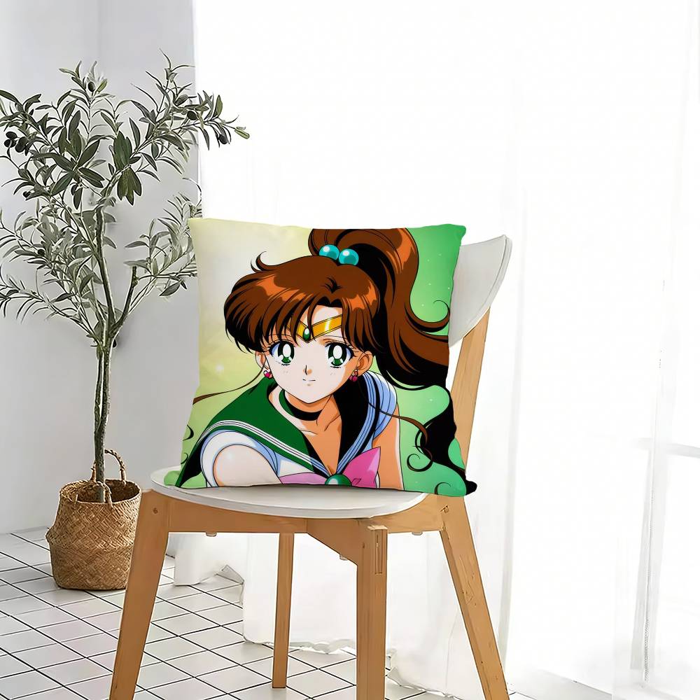 Makoto Kino Sailor Jupiter Pillow Case For Sofa Living Room Home Office Decor Protective Cover