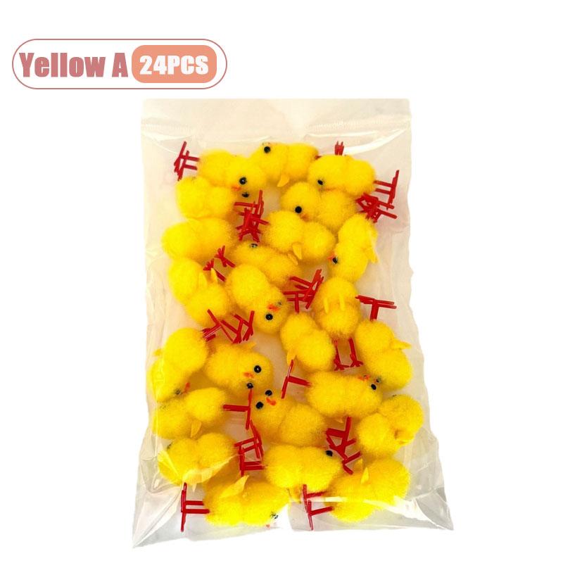 24-216PCS Festive Easter Yellow Mini Chick DIY Craft Party Gift Egg Decor Holiday Decoration Seasonal Spring Home Ornament