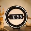 Modern Led Digital Large Wall Clock 3d Luminous Silent Electronic Creativity Jump Second Clock Home Decoration For Living Room