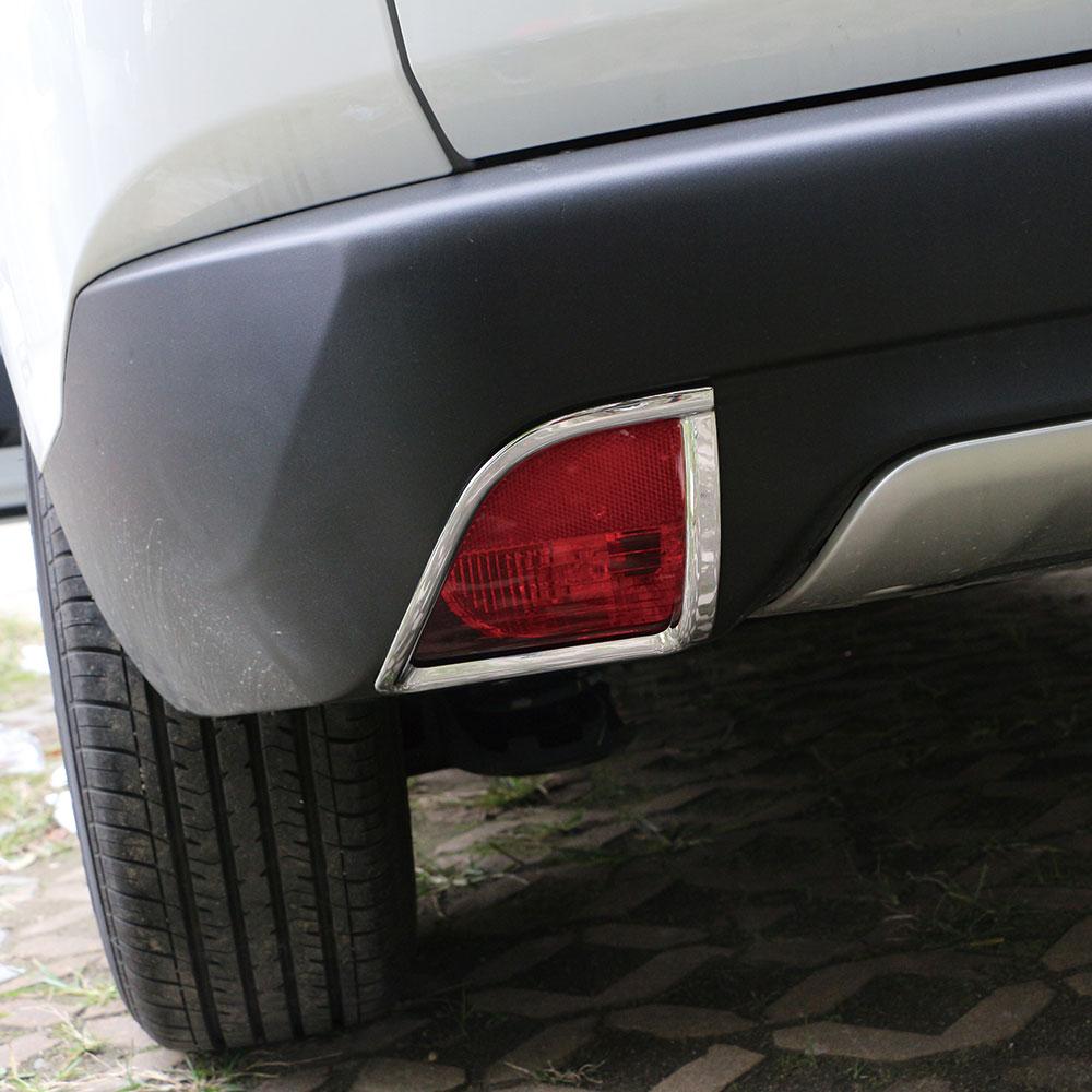 2PCs ABS Chrome Car Rear Back Fog Light Lamp Frame Decoration Sticker Cover Trim for Peugeot 2008 2014-2019 Accessories