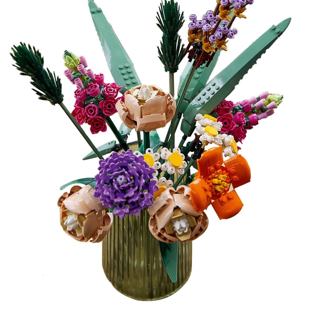 Строительный блок Цветок Цветочная девочка Серия Букет роз Орхидея Вечный цветок Пластиковая сборная игрушка Подарок на День святого Валентина Декор