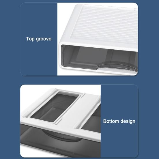 Ящик для хранения, прозрачный ящик, многофункциональный штабелируемый органайзер для канцелярских принадлежностей, настольный ящик для хранения