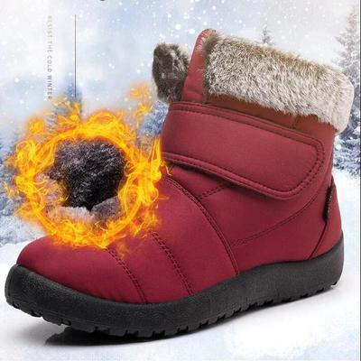 Женские зимние ботинки, зимние нескользящие, теплые, водонепроницаемые, без застежек, ботильоны, новинка 2024 года, теплые, уличные, короткие, из хлопка, Botas Mujer