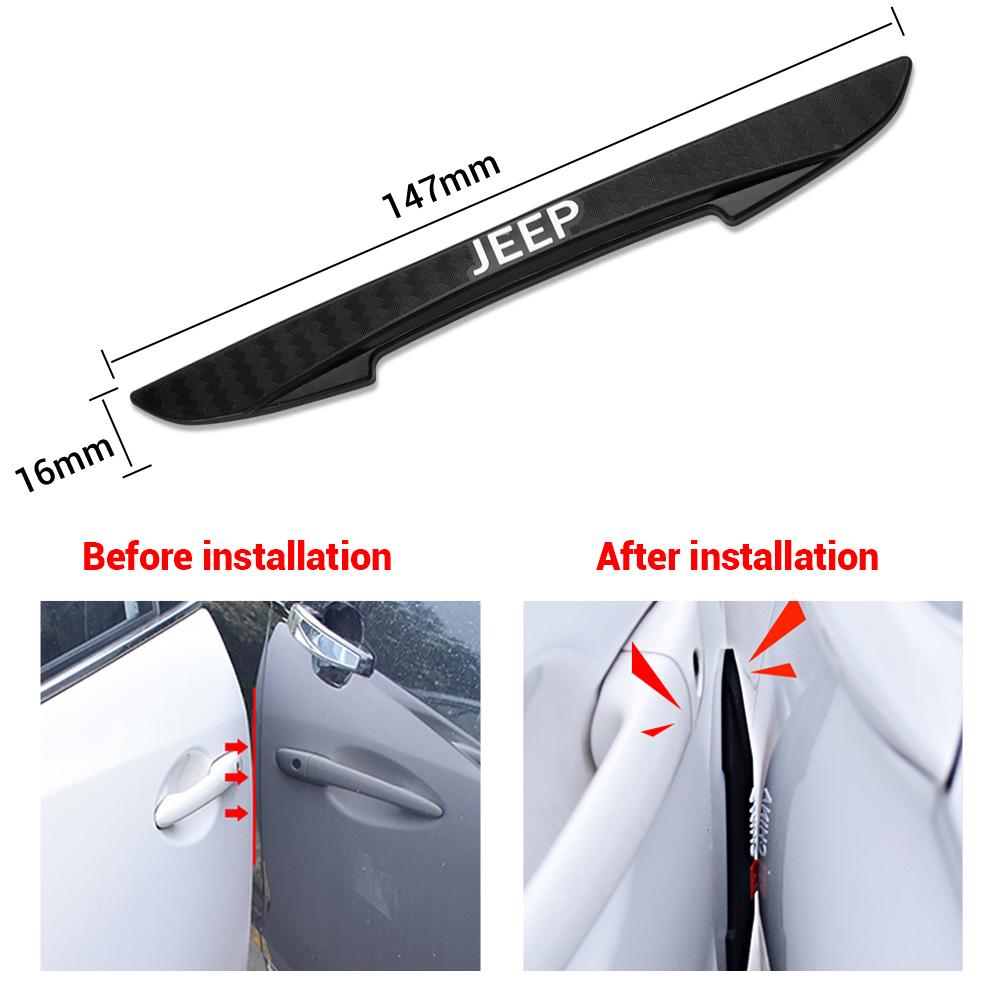 AOY5 4Pcs Car Anti-Collision Bumper Strips Door Side Edge Protective Stickers For Jeep Renegade Compass Wrangler jk Cherokee Grand