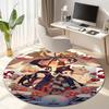 Classic Japanese-style cartoon Demon Slayer round rug, home soft decorative anti-slip yoga mat and chair mat, outdoor floor mat carpet K35