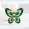 Роскошная ретро зеленая бабочка брошь женственность свет роскошь ниша высококлассные насекомые булавка пальто аксессуары