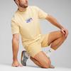 Puma Повседневная футболка с принтом персонажа, с круглым вырезом и короткими рукавами, мужская, топы, желтая 624051-66