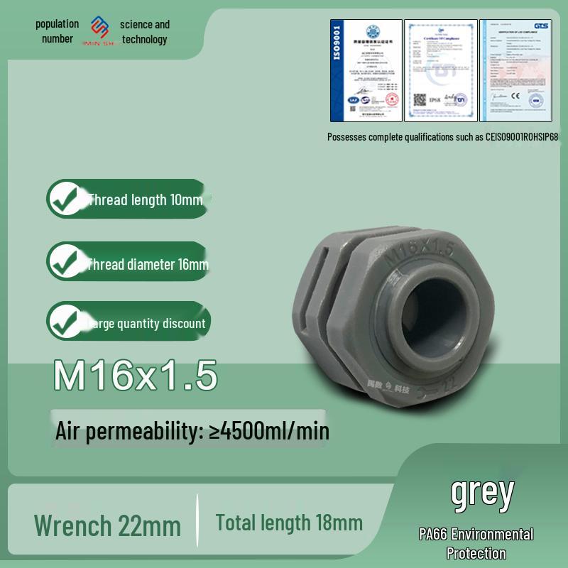 M12 Waterproof Breathable Nylon Automatic Vent and Pressure Relief Valve for Fermentation