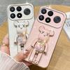 For Xiaomi Poco F9 Ultra / Poco F9 Pro Case Soft Electroplated Quicksand Hourglass Pellet KWAS Bear silicone shockproof Protector Smooth