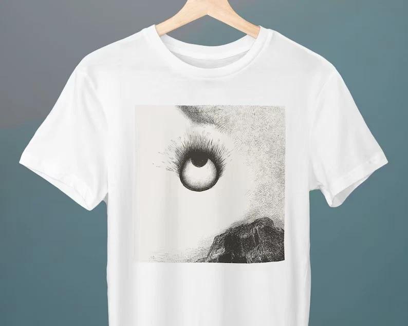 Everywhere Eyeballs Are Aflame, Odilon Redon, Unisex, Aureole T-Shirt