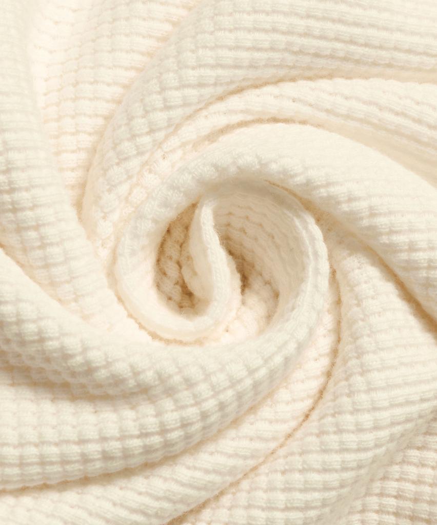 Waffle Henley с коротким рукавом_Кремовый